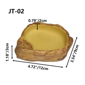 JT-02 Reptile Nourrir Terrarium Bols pour Lézard Grenouille Gecko Tortue Résine Reptile Rock Nourriture Plat - Product Image 3