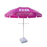 Parapluie de plage parasol léger portable de couleur rose HH avec option de logo personnalisé pour les événements en plein air, les centres de villégiature et le bord de mer