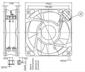 ebm-papst 4184NH-274 high performance compact cooling <b>fan</b> reliable AC <b>fan</b> for HVAC industrial equipment - Product Image 2