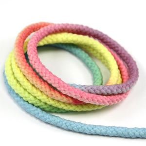 Good Quality Vintage Faded Round Rope Tie Dye Rainbow Cotton Shoelaces Sublimation Hoodies <b>Cord</b> - Product Image 3