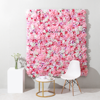 HP-16 Neues Design Rosa-Rote Rosenwand, Pfingstrosen-Pflanzenpaneel, Künstliche Blumenreihe für Hochzeits-Hintergrunddekoration