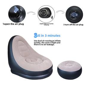 Commercio all'ingrosso pieghevole in PVC gonfiabile floccante divano morbido e confortevole da esterno divano divano da soggiorno - Product Image 4