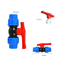 Vanne à boisseau sphérique en plastique PE Alahot OEM/ODM ASTM NPT/BSP pour tuyau d'eau, vanne à connexion rapide