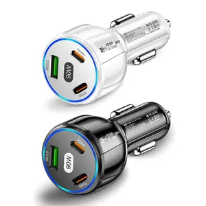 90W Car Charger USB C QC3.0 USB Fast Charger<span class=keywords><strong>ส</strong></span>ําหรับโทรศัพท์<span class=keywords><strong>มือ</strong></span><span class=keywords><strong>ถือ</strong></span>ในรถยนต์PD Type Cอะแดปเตอร์<span class=keywords><strong>ส</strong></span>ําหรับiPhone 15 <span class=keywords><strong>Samsung</strong></span> - Product Image 1