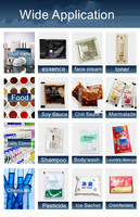 Emballage de sachets alimentaires multifonctionnels entièrement automatiques de 20g et 50g pour sauces épaisses, liquides, tomates, chocolat, cacahuètes, pizza, pâte de tamarin