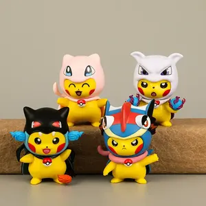 6 pièces Pokemoned Pikachu figurine ensemble Kawaii Anime Cosplay déguisement PVC modèle poupées jouets à collectionner cadeau pour les enfants Fans - Product Image 3
