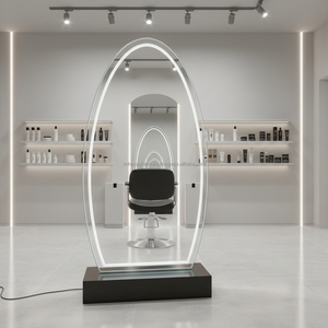 modern luxury style led <b>mirror</b> station with <b>storage</b> & drawers single sided led <b>mirror</b> <b>salon</b> station for styling - Product Image 6