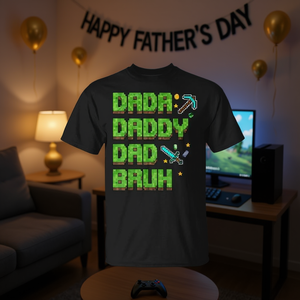 Camiseta Pixel Family Tribute de manga corta para adultos, unisex, cuello redondo, estilo retro, estampado digital - Product Image 3