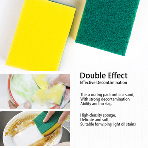 Nhà Bếp Làm Sạch Miếng Bọt Biển Cứng Miếng Cọ Rửa Bền Chà Nhà Bếp Làm Sạch Miếng Bọt Biển Với Màu Xanh Lá Cây Nylon Cọ Rửa Pad - Product Image 3