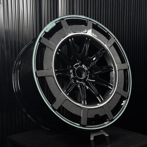 Rines de Aleación Híbrida Forjados con Anillo de Carbono de Alto Rendimiento y Lujo Extremo, Compatibles con Taycan, Rimac, Lucid, GTR, SF90, EQS - Product Image 1