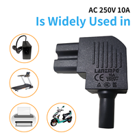 Conector de Alimentación CA LZ-14-T2RA IEC 60320 C15, Enchufe Angular de Conexión Rápida, Terminales de Tornillo, 10A 250V, Conector Hembra de Entrada Lateral