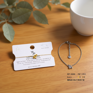 Bracelet en acier inoxydable avec pendentif Capricorne, bijoux du zodiaque pour femmes, bracelet à maillons tendance, cadeau à la mode - Product Image 3