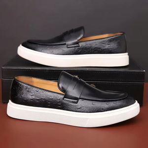 Nuevo Diseño de Zapatos de Cuero de Moda Sin Cordones, Mocasines con Plataforma para Aumentar la Altura, Color Marrón Casual para Hombre - Product Image 6