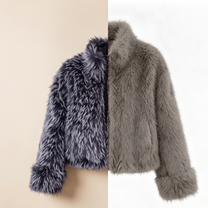 Abrigo Corto de Piel Sintética de Zorro con Logotipo Personalizado para Mujer, 55 cm de Largo, Forrado con Tela <span class=keywords><strong>Galilee</strong></span>, Chaqueta Cálida de Invierno - Product Image 2