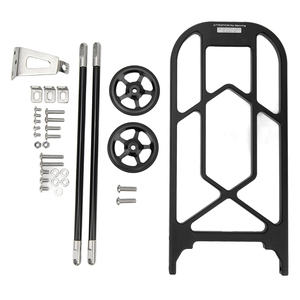 Porte-bagages arrière pliable pour vélo, porte-bagages en alliage d'aluminium haute résistance avec roues pour <span class=keywords><strong>Brompton</strong></span> noir - Product Image 1
