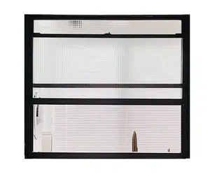 Fenêtre de cuisine en aluminium personnalisée à double pli Vertical Top Folding Glass Push Up Fold Up Windows