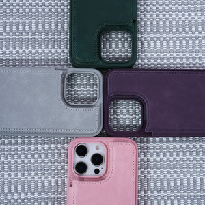 Étui de protection magnétique fait main pour <span class=keywords><strong>iPhone</strong></span> 17 16 <span class=keywords><strong>Pro</strong></span> Max avec porte-cartes et support, résistant aux chutes - Product Image 3