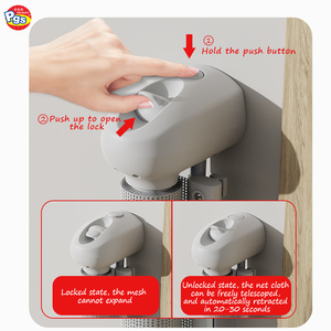Barrière de sécurité pour bébé en maille rétractable, à commande d'une seule main, sans perçage, fixation par <span class=keywords><strong>pression</strong></span>, hauteur 33 pouces, extensible jusqu'à 71 pouces de large, pour portes et escaliers - Product Image 6