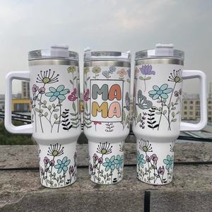 Ingrosso acciaio inossidabile isolato 40oz Tumbler con manico per mamma festa della mamma regalo - Product Image 1