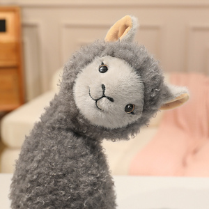 Peluche de Alpaca Gris Personalizado OEM/ODM - Colores y Patrones Personalizables, Llama de Peluche Personalizada con Cabeza Inclinada para Regalos - Product Image 4