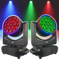 Projecteur PAR à tête mobile LED 19 RGBW 3-en-1 avec fonction zoom pour éclairage de scène, bar, spectacle, mariage, événements, performances live