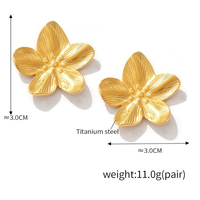 Anting Tusuk Baja Anti Karat Lapis Emas Berkualitas Tinggi, Tekstur Bunga Besar Vintage, Fashion Modern, Hadiah Pernikahan Wanita, Perhiasan