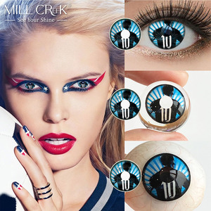 Lentes de Contacto de Color <span class=keywords><strong>Azul</strong></span> Brillante de 14.5mm, Acabado Brillante de Alta Cobertura para Maquillaje Diario, Pedido al por Mayor para Fiestas, Directo de Fábrica - Product Image 3