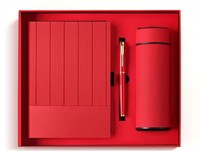 Coffret Cadeau Premium Personnalisé : Journal d'Entreprise, Stylo et Thermos |   100 feuilles de carnet en PU à couverture rigide avec logo personnalisé, cadeaux pour employés, clients et entreprises