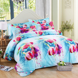 3D Printed <strong>Red</strong> Rose Floral <strong>Bedding</strong> <strong>Set</strong> 4 Pieces Linen Comforter Cover 100% Polyester for Hotels - Product Image 6