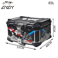 Nouveau coffre de moto 65L boîte de queue en alliage d'aluminium capacité étanche et antirouille grande boîte de livraison boîte supérieure de moto