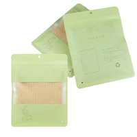 Sac d'emballage compostable en papier kraft rose avec logo imprimé personnalisé debout réutilisable zip-lock pour vêtements
