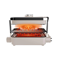 Table de cuisson électrique multifonctionnelle sans fumée, grande taille, facile à nettoyer, pour intérieur, qualité professionnelle, avec barbecue et gril multiple