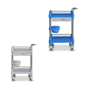 Carrito de Hospital Hirowa de Doble Capa, 900 mm de Altura, Silencioso, con Cajón para Uso Médico - Product Image 4