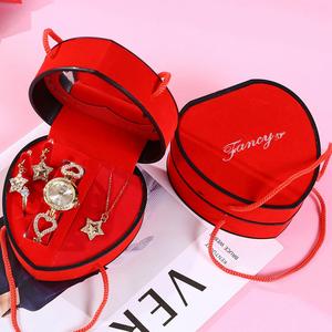 Ensemble cadeau d'affaires de luxe FX pour femmes, 5 pièces, ensemble de bijoux, montre, collier, bague, boucles d'oreilles, ensemble de montres en forme de trèfle et de cœur, pour cadeau d'entreprise - Product Image 4