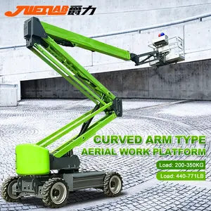 Aerial 200kg Capacity Height Of 9m 2024 New Brand Jueli Curved Arm Full Electric Battery Hydraulic Aerial Work Platform Boom Lift