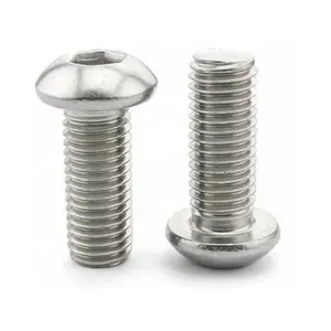 M3 M4 M5 M6 M8 M10 M12 Stainless Steel 304 Round Head Screws Mushroom Hexagon Hex Socket Button Head Screw