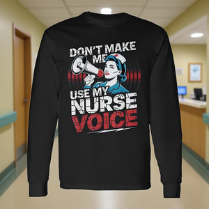 Camiseta de manga larga con diseño de voz de enfermera, ropa médica Nurse Life, talla unisex para adultos - Product Image 3