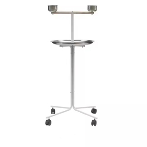 メーカー卸売 高品質ステンレス製鳥かごスタンド メタルフィーダー付き 糞トレー付き オウム用止まり木 - Product Image 4