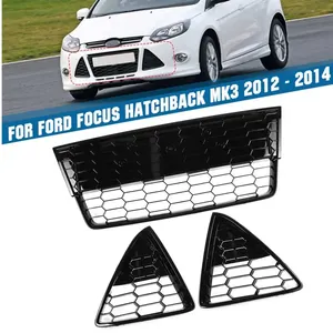 3Pcs Zetec S Style Car Front Bumper Lower Grille Racing <b>Grills</b> Honeycomb <b>Mesh</b> <b>for</b> Ford Focus <b>for</b> Estate MK3 2012 2013 2014 - Product Image 1