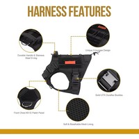 Harnais de service pour chien de grande taille, réglable, tactique, de patrouille, de luxe, durable, avec logo personnalisé