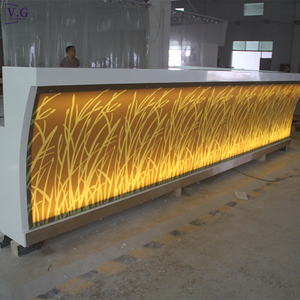 Barra de <span class=keywords><strong>Bar</strong></span> LED en Forma de L, Moderna, de Superficie Sólida y Vidrio Templado, para Uso en Bares y Restaurantes, con Garantía de 8-10 Años - Product Image 1