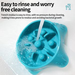 Fabrika toptan özel Logo plastik hiçbir dökülme taşınabilir köpek maması kasesi Pet yavaş besleyici kase - Product Image 4