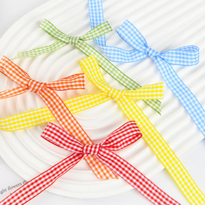 Nine-Colored Ribbon Gingham Plaid Ribbons 2Cm Woven Polyester Grosgrain For Diy Craft Gift Wrapping - Product Image 2