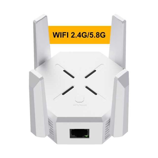 2.4G 5G Dual Band 1200Mbps WiFi Repeater Extender with RJ45 Network Port WPS for Home Office