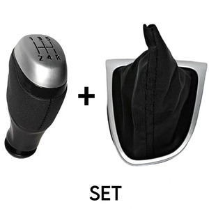 Renault Clio Mk4 Gear <b>Shift</b> <b>Knob</b> And Dust Cover Set Black Silver Leather Ergonomic Design - Product Image 1