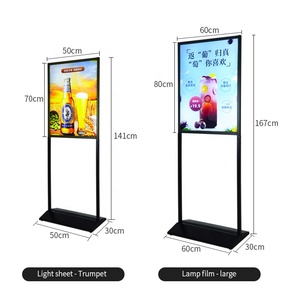 Présentoir de poster vertical à LED Boîte à lumière pour menus Panneaux publicitaires avec support - Product Image 2