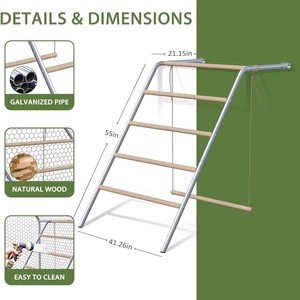 Escalera para gallinero de tubo galvanizado, percha metálica para pollos, uso en exteriores, alto nivel de seguridad - Product Image 4