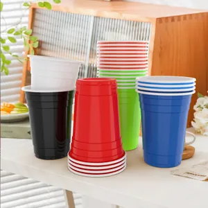 كوب شرب من البلاستيك القابل لإعادة الاستخدام شائع في المناسبات مخصص مخصص بطابع شخصي في استاد بلاستيكي vasos plstico con tapa