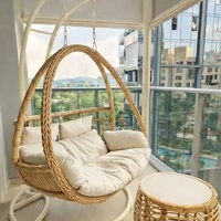 Fauteuils suspendus doubles modernes pour chambre et patio, résistants à l'eau, en métal rembourré, pour mobilier d'extérieur et usage intérieur