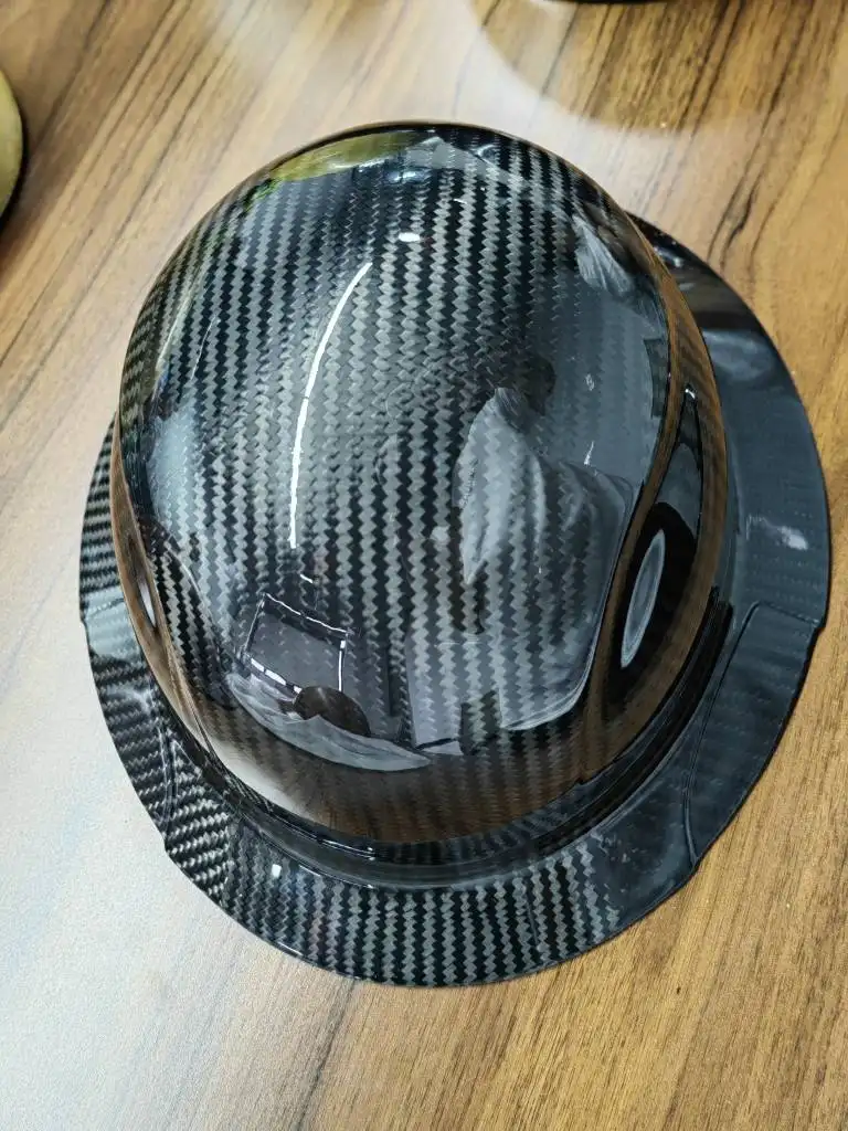 Volrand Niet-Geventileerde Matte Afwerking Koolstofvezel Veiligheidshelm Ontwerp Osha Constructie Helm Met 6 Punten Ophanging
